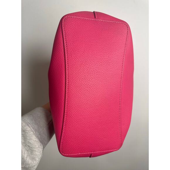 Coach Small Town Bucket Bag in Polished Pebble Leather, Hot Pink - Picture 6 of 13